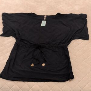 Soul Flower Elegant Black Tunic